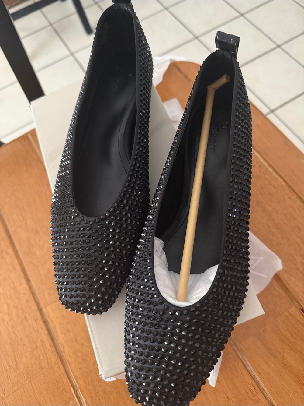 Naturalizer Women's Black Crystal-Embellished Slip-On Flats